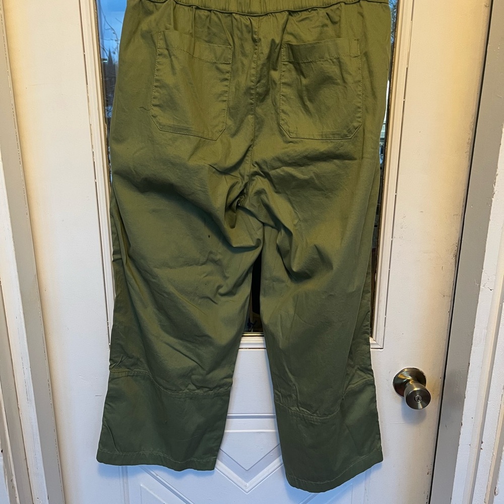 Womens sz L Pact Olivine “Daily Twill” Drawstring mid weight casual work pants - Picture 2 of 5